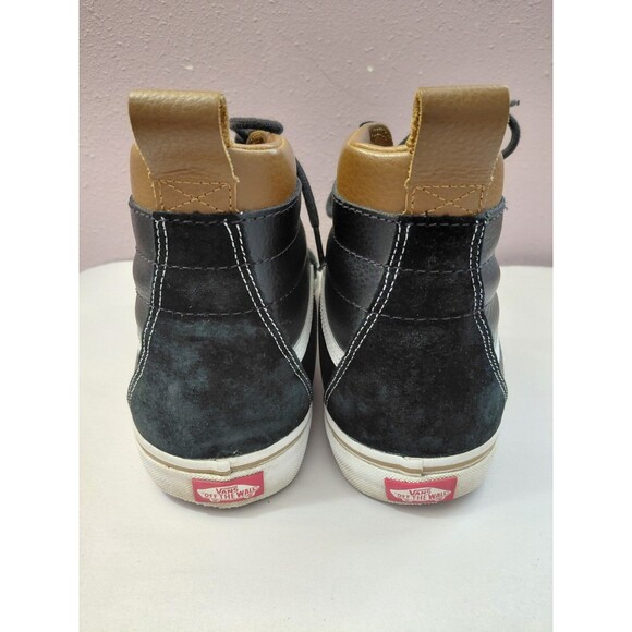 Vans SK8-Hi Black Leather Sneakers Men's Size 13 High Tops w/Scotchguard - Picture 4 of 10